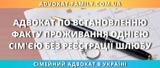 Адвокат по встановленню факту проживання однією сім’єю без реєстрації шлюбу в Україні