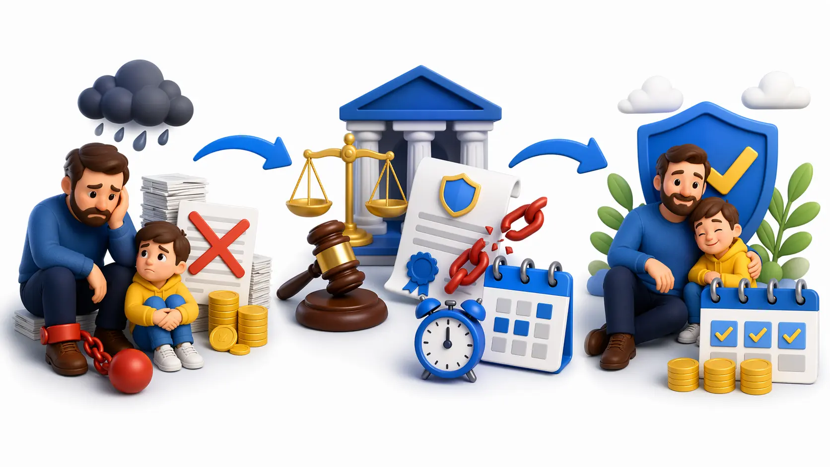 Звільнення від сплати заборгованості за аліментами та встановлення строку її сплати через суд