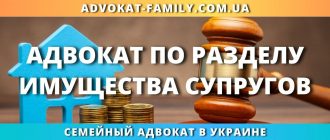 адвокат по разделу имущества супругов в Украине помощь суд оценка имущества