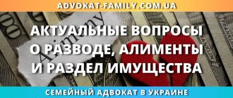 Актуальные вопросы о разводе, алиментах и разделе имущества в Украине с помощью семейного адвоката