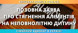 Позовна заява про стягнення аліментів на неповнолітню дитину