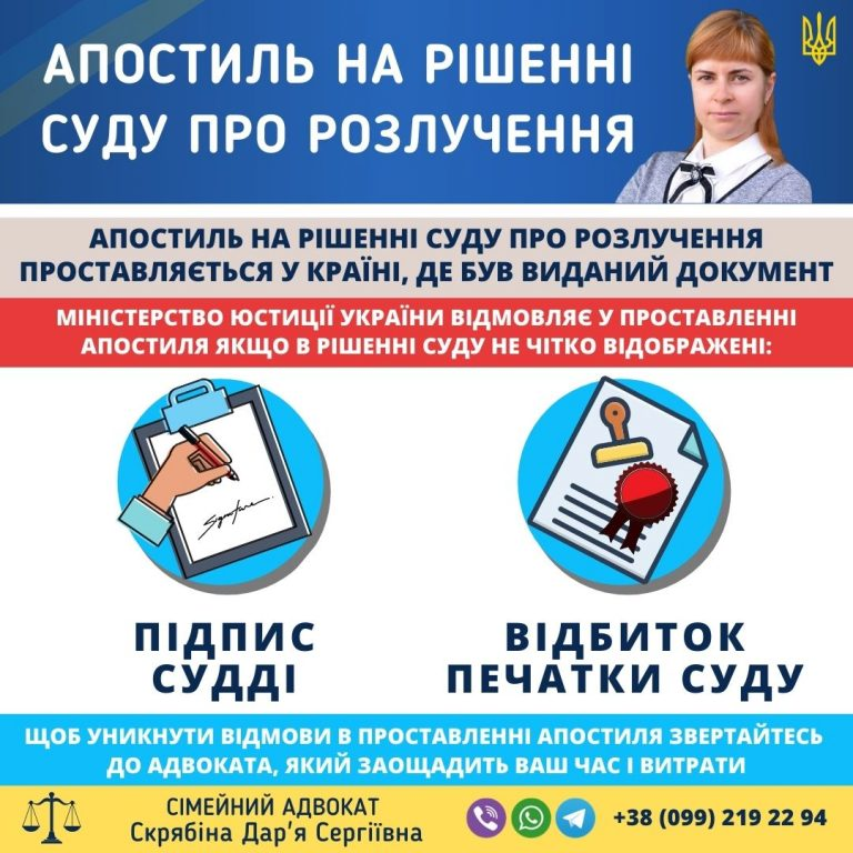 Апостиль на рішенні суду про розлучення в Україні порядок проставлення