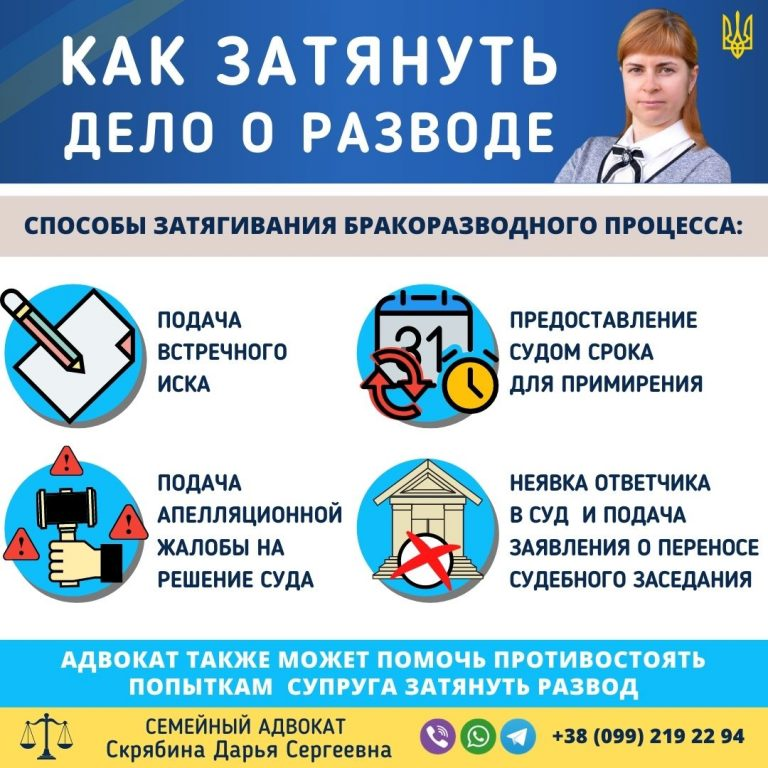 как затянуть дело о разводе в Украине способы затягивания процесса и помощь адвоката