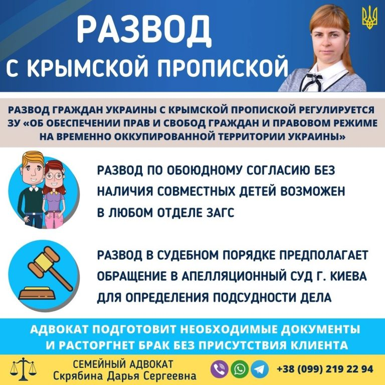 развод с крымской пропиской в Украине порядок через суд и загс определение подсудности помощь адвоката