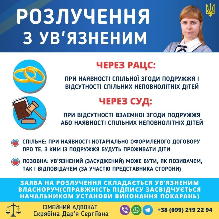 Розлучення з ув’язненим в Україні — процедура розірвання шлюбу