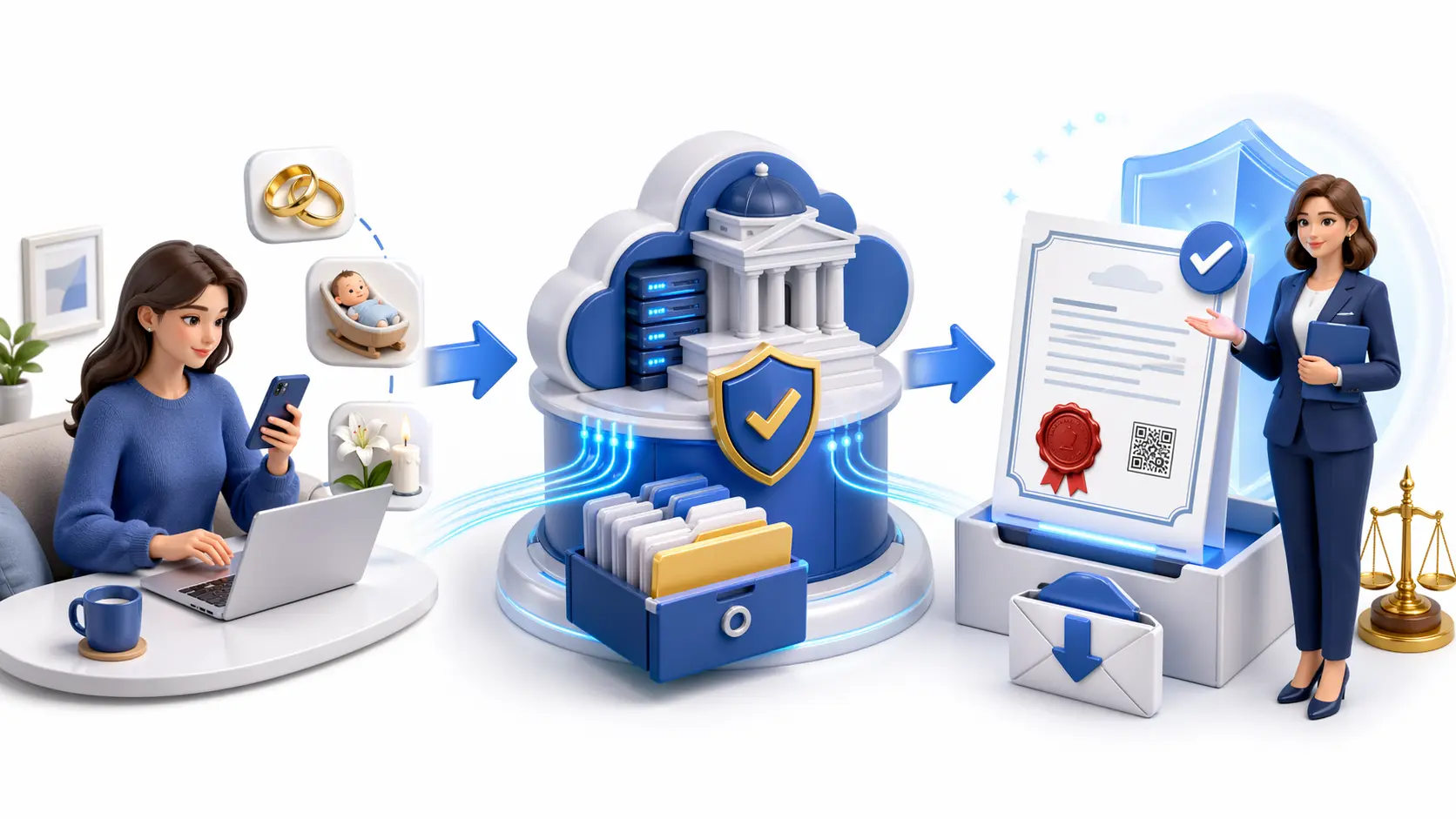 выписка из государственного реестра актов гражданского состояния онлайн получение через интернет документ с печатью и проверкой