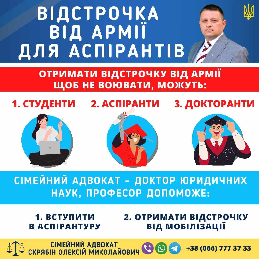 Відстрочка від армії для аспірантів в Україні під час мобілізації