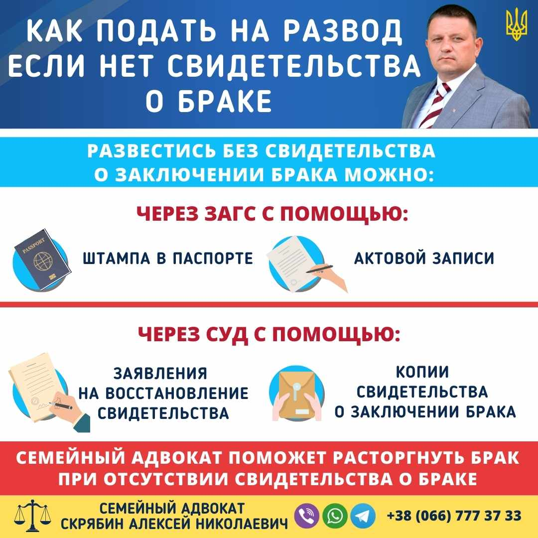 Как подать на развод без свидетельства о браке как подать на развод если нет свидетельства о браке в Украине через суд или ЗАГС