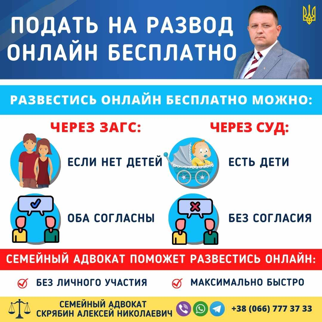 подать на развод онлайн бесплатно в Украине через суд или ЗАГС