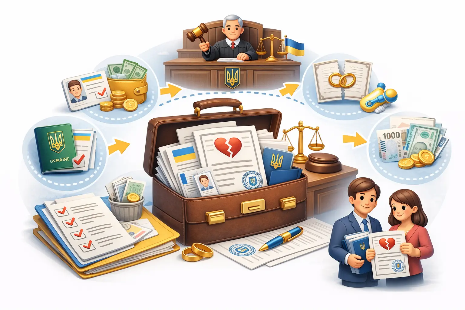 Які документи потрібні для розлучення через суд в україні список документів