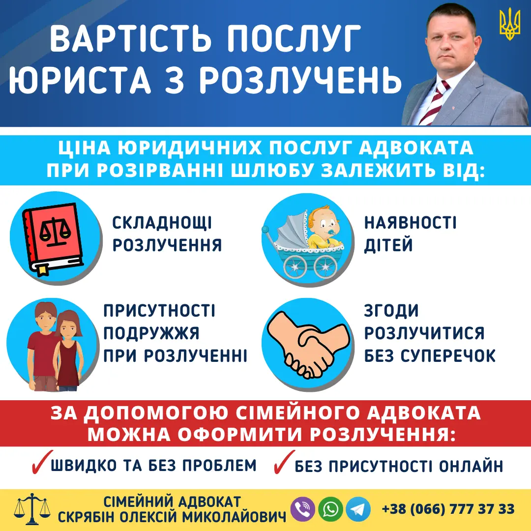 Вартість послуг юриста з розлучень в Україні та ціна адвоката при розірванні шлюбу